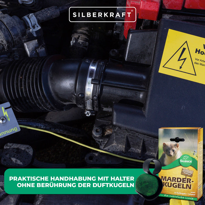 Silence Marder-Duftkugeln: Effektiver Langzeitschutz vor Marderschäden am Auto - Silberkraft