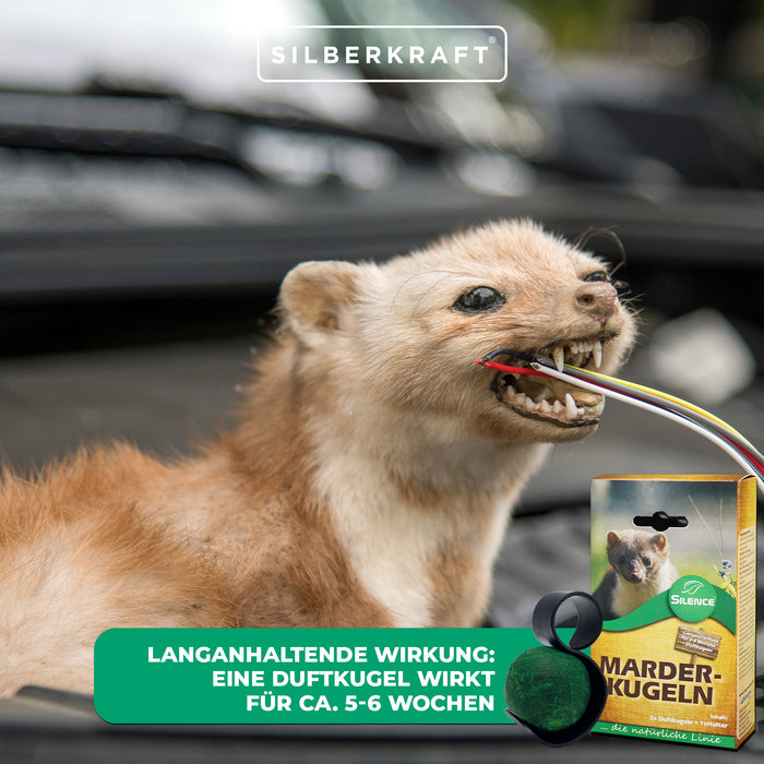 Silence Marder-Duftkugeln: Effektiver Langzeitschutz vor Marderschäden am Auto - Silberkraft