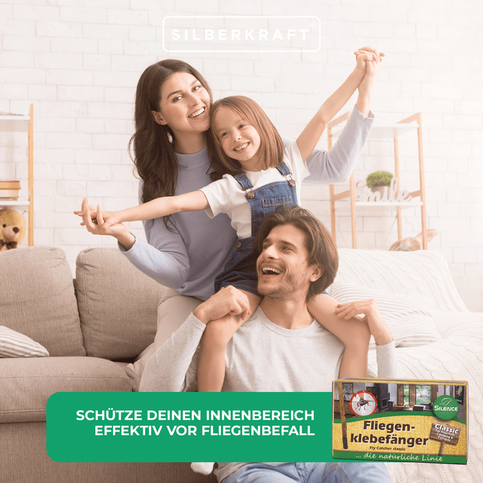 Silence Fliegenklebefänger: Klassischer Fliegenfänger mit einzigartiger Lockwirkung - Silberkraft