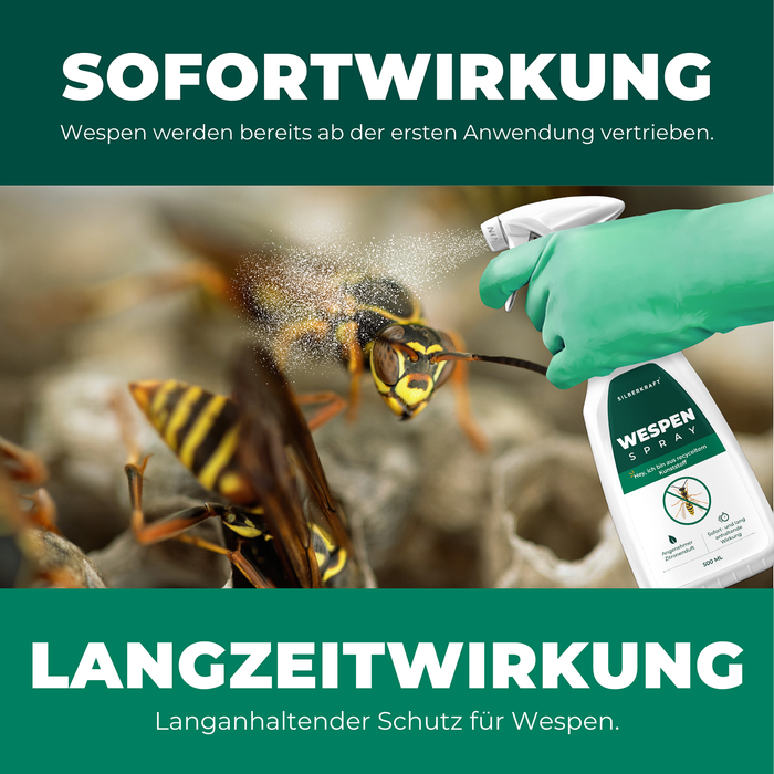Silberkraft Wespenspray – Sofortwirkung gegen Wespen und langanhaltender Schutz, wirksame Vertreibung von Wespen direkt nach der Anwendung.