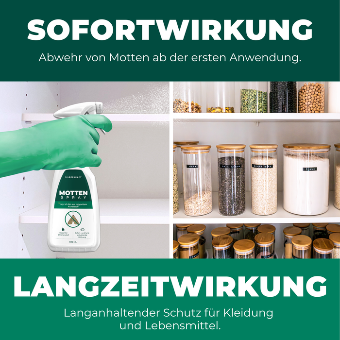 Mottenspray gegen Kleider- & Lebensmittelmotten - Silberkraft