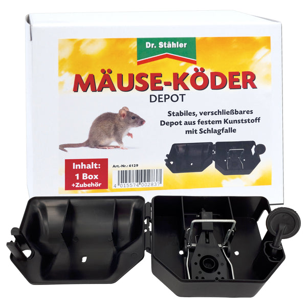 Muizenaasdepot met klikval voor huis en tuin - Silberkraft