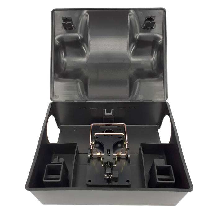 Effektives Rattenköder-Depot mit Schlagfalle für Innen- und Außenbereiche - Silberkraft