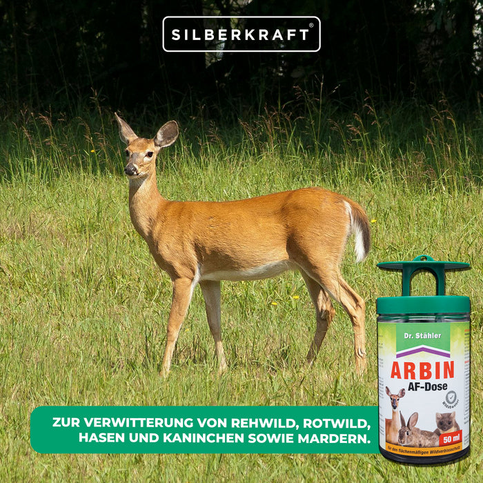 Arbin AF Dose: Effektive Wildabwehr vor Rehwild, Rotwild, Hasen, Kaninchen und Mardern - Silberkraft