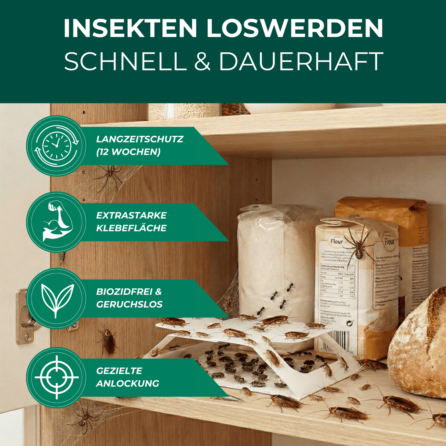 Ungeziefer/ Insektenfalle mit Spezial-Lockstoff - Silberkraft