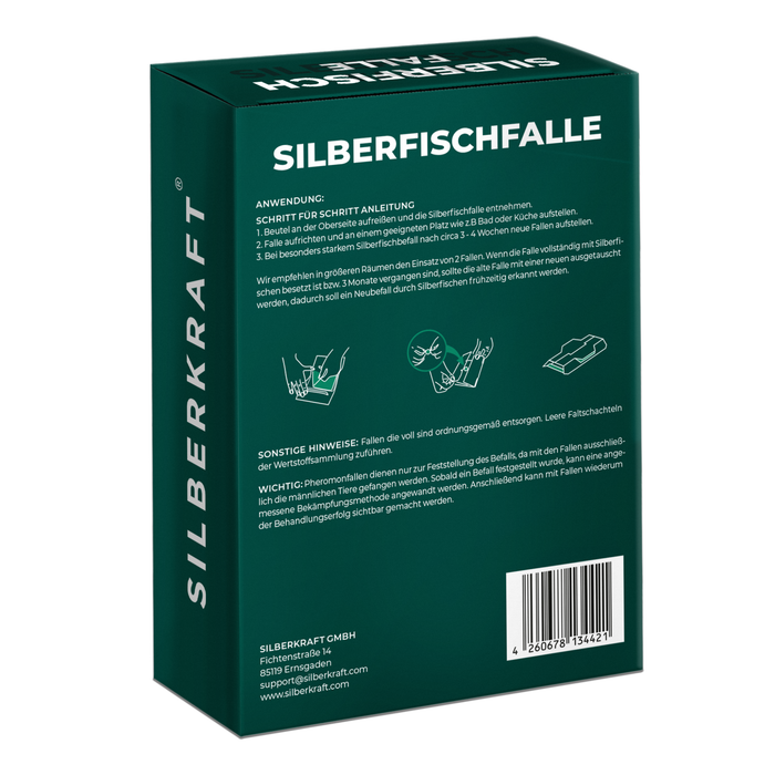 Silberfischfallen Silberfische & Papierfische bekämpfen 10 Stück - Silberkraft