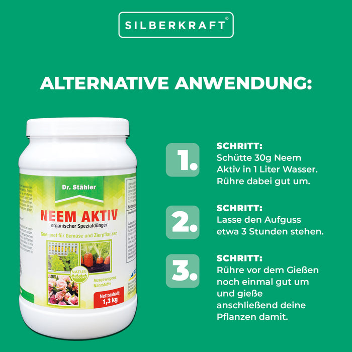 Neem Aktiv: Spezialdünger-Granulat für Gemüse und Zierpflanzen - Silberkraft