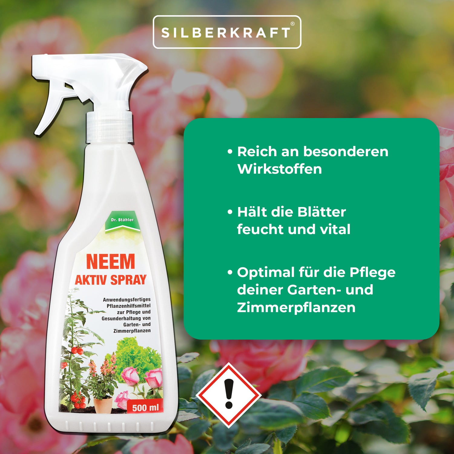 Neem Aktiv Spray: Pflege und Gesunderhaltung von Garten- und Zimmerpflanzen - Silberkraft