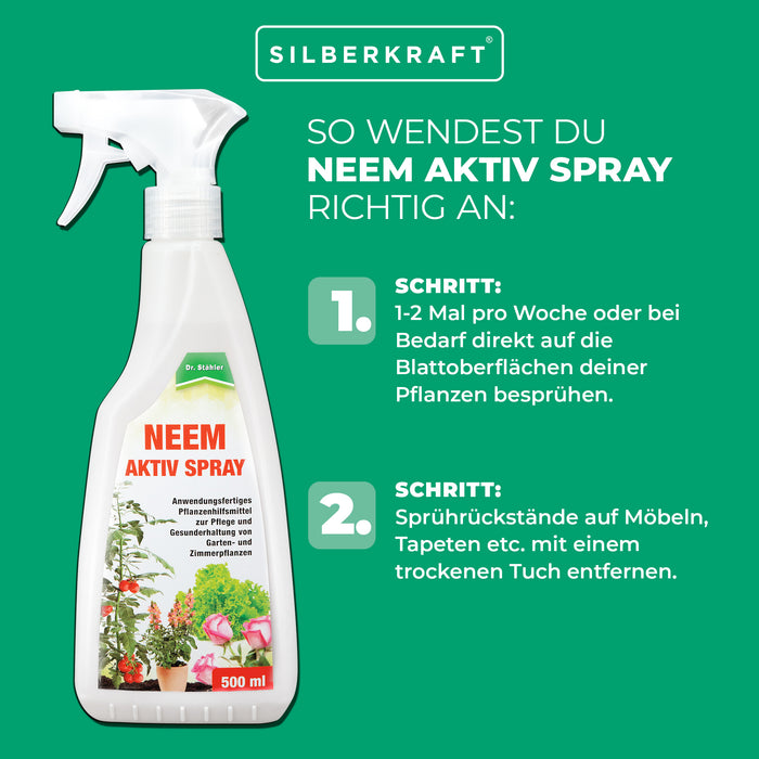 Neem Aktiv Spray: Pflege und Gesunderhaltung von Garten- und Zimmerpflanzen - Silberkraft