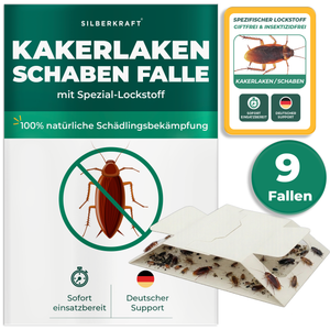 9 x Kakerlakenfalle mit integriertem Spezial-Lockstoff – gezielte Anlockung von Schaben und Kakerlaken ohne Insektizide
