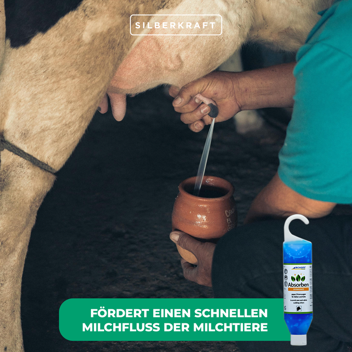 Absorben: Euterpflege-Gel gegen Zitzensaugen für Kälber und Kühe - Silberkraft