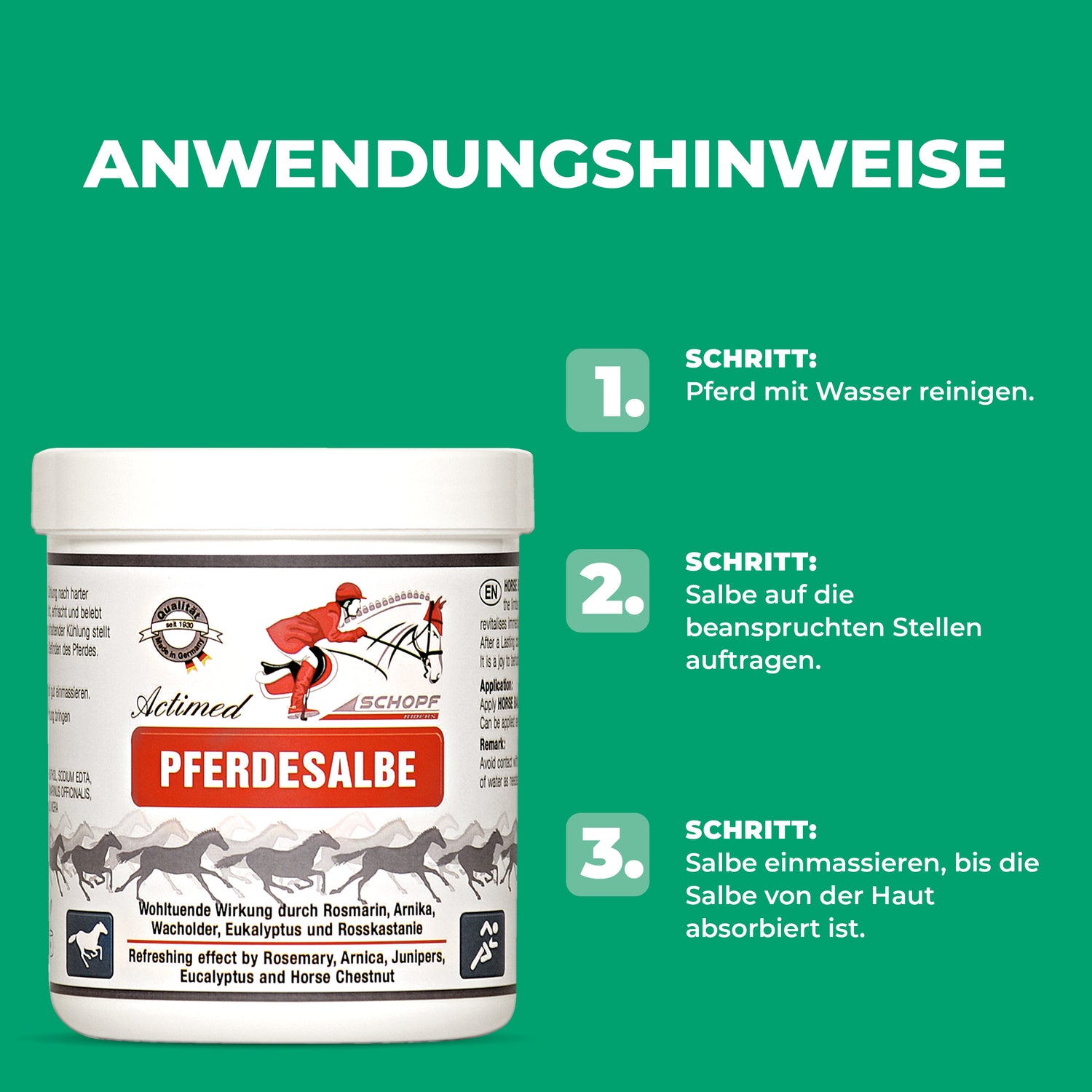 Actimed Pferdesalbe mit Arnika: Erfrischende Pflege für beanspruchte Pferdemuskeln - Silberkraft