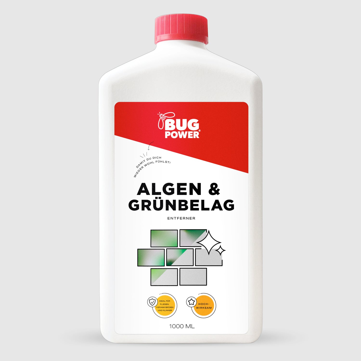 Professionele algen- en groene aanslag verwijderaar - vloeibaar concentraat voor het reinigen van stenen trappen en tegels - geschikt voor een breed scala aan oppervlakken