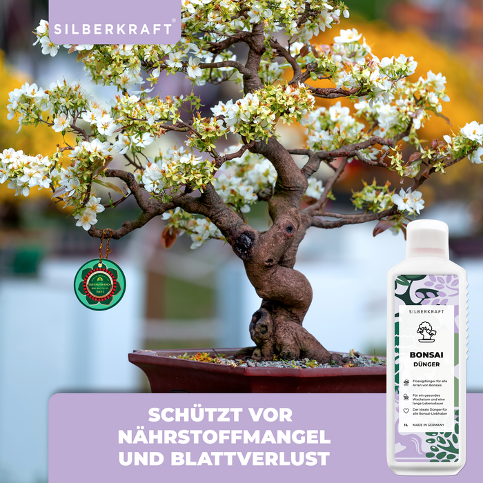 Bonsaidünger - Mineralischer NPK Flüssigdünger mit Stickstoff - Dünger für Bonsai - Bonsai Ficus Dünger - Silberkraft