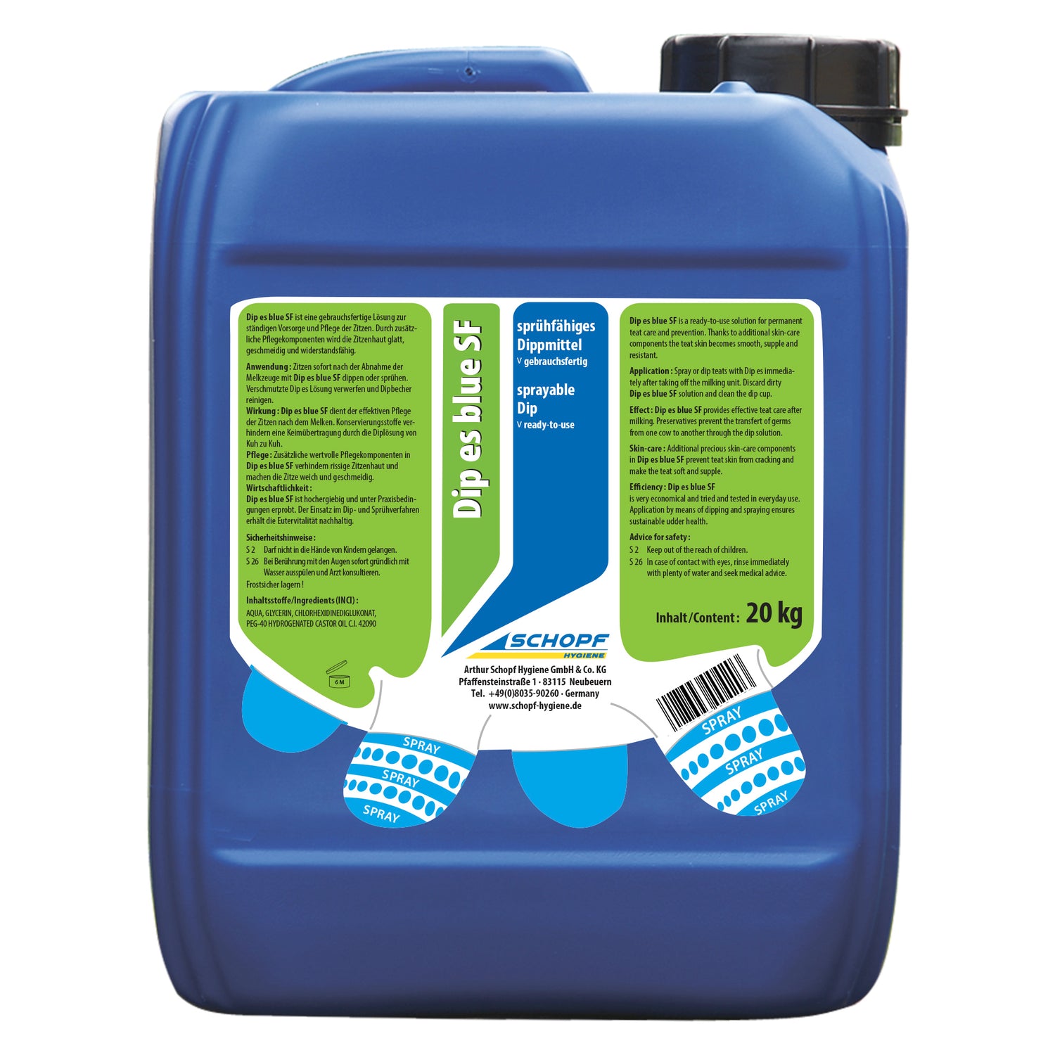 Dip es blue SF: spuitbare verzorgingsdip voor veerkrachtige spenen