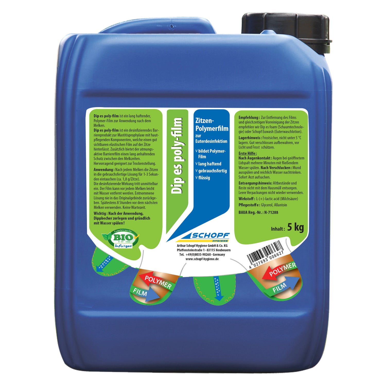 Dip it poly-film: Duurzame polymeerfilm voor uierdesinfectie en mastitispreventie