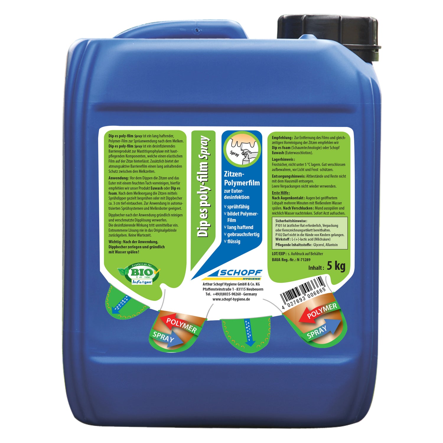 Dip it polyfilm spray: Spuitbare polymeerfilm voor effectieve uierdesinfectie