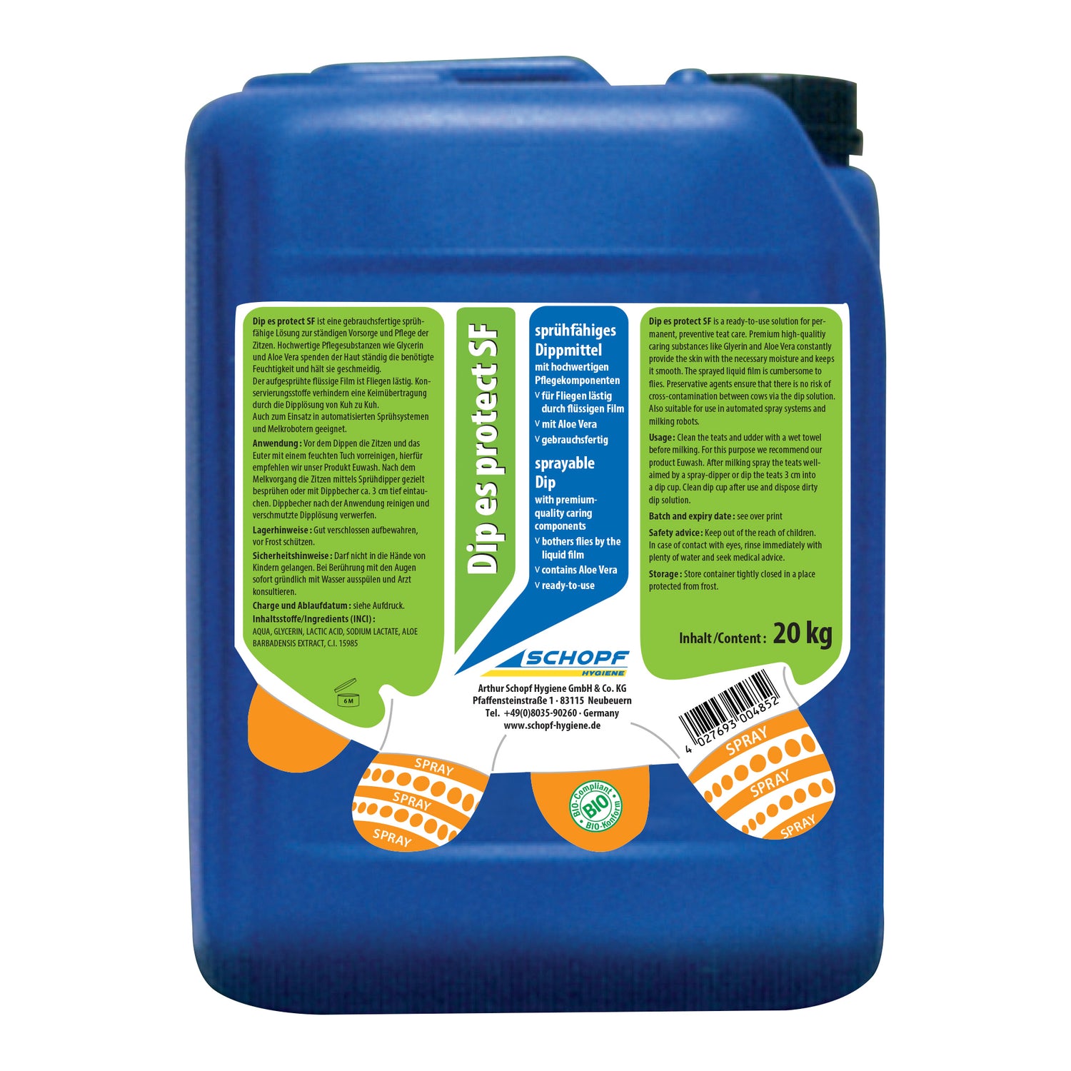 Dip es protect SF: Verspuitbaar dompelmiddel met aloë vera en barrièrebescherming tegen vliegen