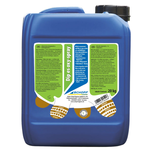 Dip es oxy-spray: Verspuitbaar 2-componenten dompelmiddel voor optimale uierhygiëne - Silberkraft