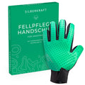 Verzorgingshandschoen voor honden, katten, paarden; Konijnen en andere huisdieren - Zachte verzorging dankzij 256 noppen - Massage-effect - Eén maat - Of het nu lang of kort haar is