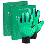 Verzorgingshandschoen voor honden, katten, paarden; Konijnen en andere huisdieren - zachte verzorging dankzij 256 noppen - massage-effect - one size fits all - lang of kortharig - Silberkraft