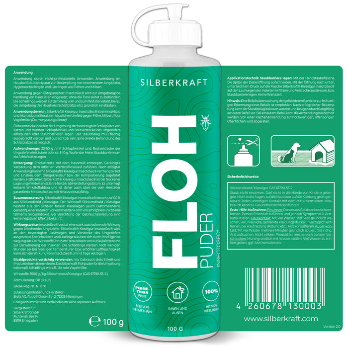 Flohpuder Hund/Katze - Silberkraft