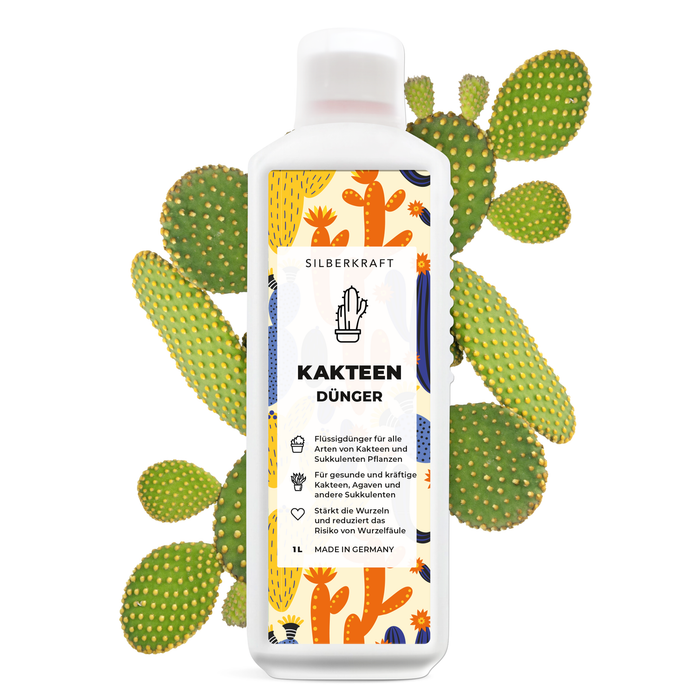 Kakteendünger - Mineralischer NPK Flüssigdünger mit Stickstoff - Dünger für Kakteen und Sukkulenten - Kakteen düngen - Silberkraft