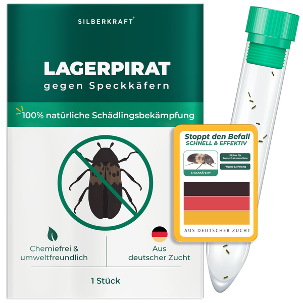 Lagerpirat ter bestrijding van spekkevers, tapijtkevers en voorraadongedierte Lagerpiranten - Silberkraft