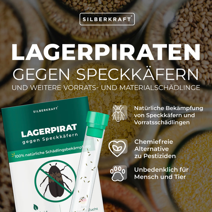 Lagerpirat zur Bekämpfung von Speckkäfern, Teppichkäfer & Vorratsschädlingen Lagerpiraten - Silberkraft