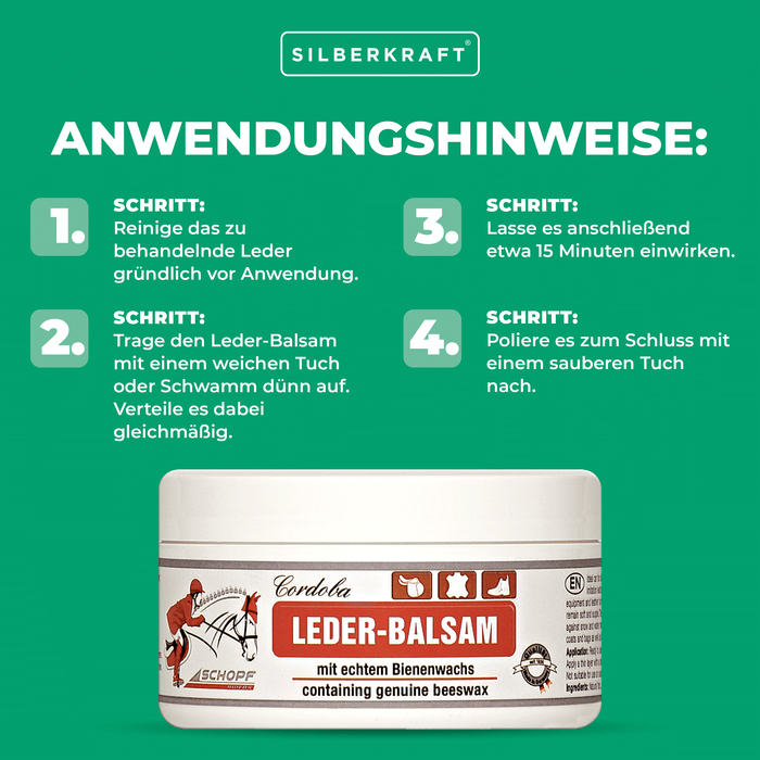 Leder-Balsam mit Bienenwachs: Optimale Pflege für Sattel und glattes Leder - Silberkraft