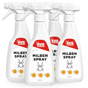 BugPower Milben Spray für Textilien 500 ml- hinterlässt keine Flecken - Silberkraft