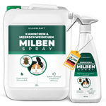Silberkraft Konijn & Cavia Mijtenspray – effectieve mijtenspray met aangename citroengeur en langdurige werking. Verkrijgbaar als spuitfles van 500 ml en navulbus van 2 liter. Duurzame verpakking gemaakt van gerecycled plastic. Ideaal voor mijtenbestrijding en -preventie bij knaagdieren en hun omgeving