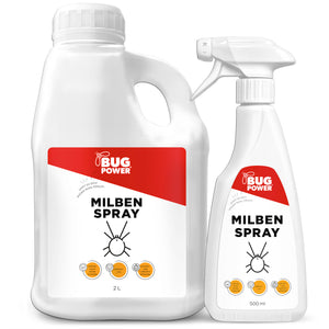 BugPower Milben Spray für Textilien 500 ml- hinterlässt keine Flecken - Silberkraft