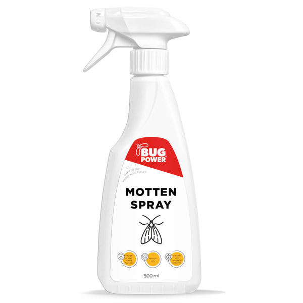 BugPower mottenspray tegen kleding- en voedselmotten - met knock-down werking - zilverkracht