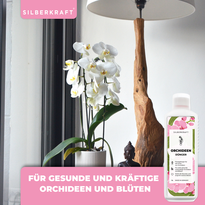 Orchideendünger - Mineralischer NPK Flüssigdünger mit Stickstoff - Dünger für Orchideen - Orchideen düngen - Silberkraft