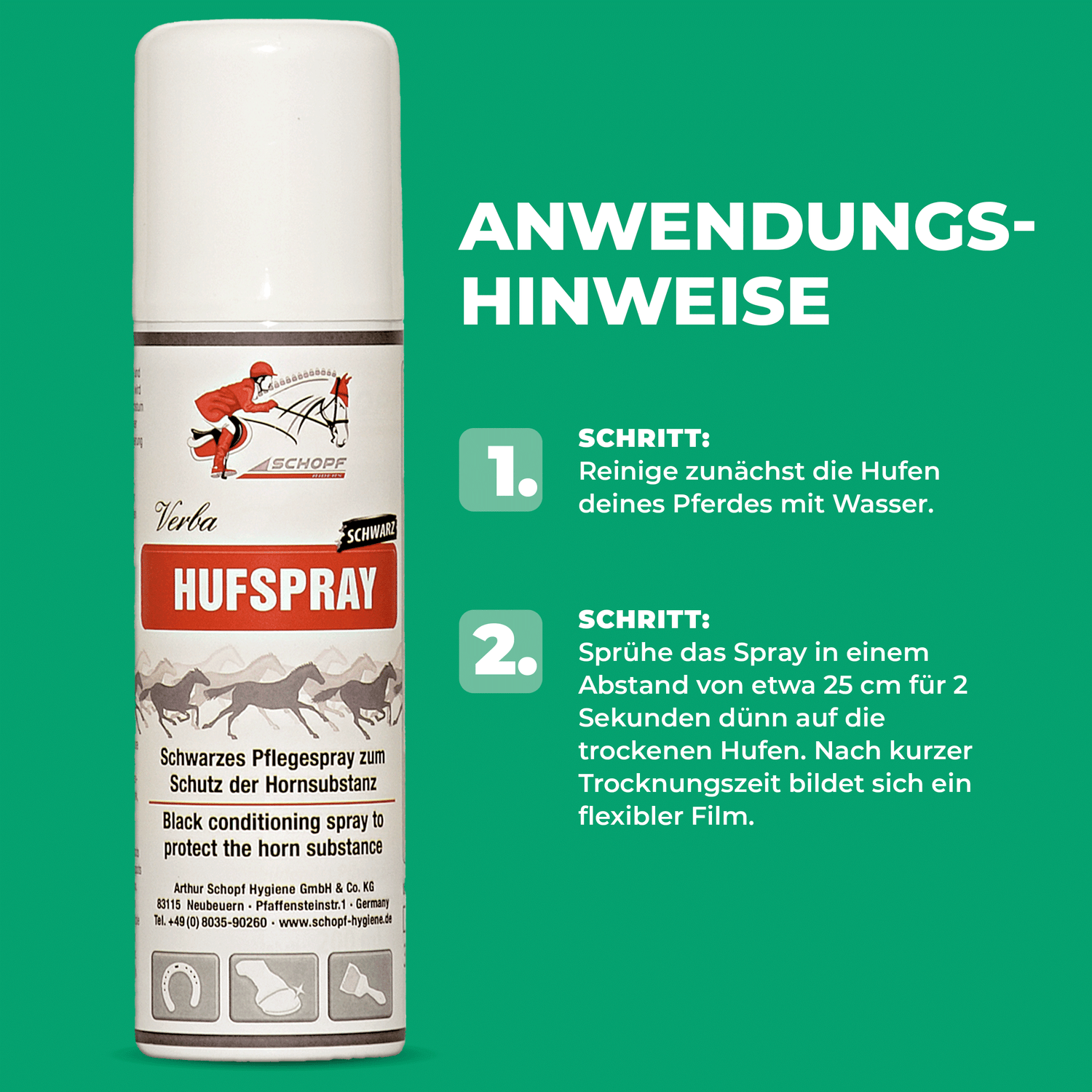 Schwarzes Hufspray: Pflege und Schutz für starke Pferdehufen - Silberkraft