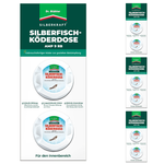 Dr. Stähler Silberkraft zilvervisjeslokdoos AMP 9 RB - verpakkingsaanzicht met groen en wit design en diverse kant-en-klare lokdoosjes voor de bestrijding van zilvervisjes, tot 3 maanden effectief, voor keuken, badkamer en interieur