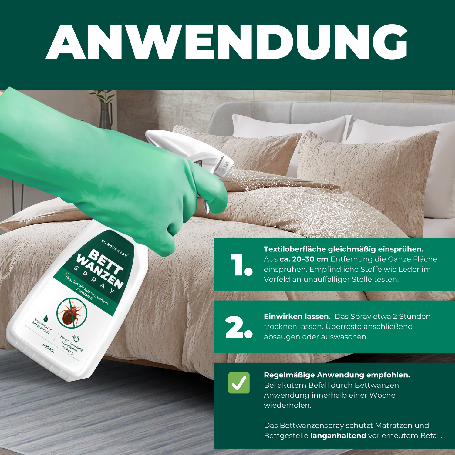 Anti Bettwanzen Spray - Bettwanzenspray - Silberkraft