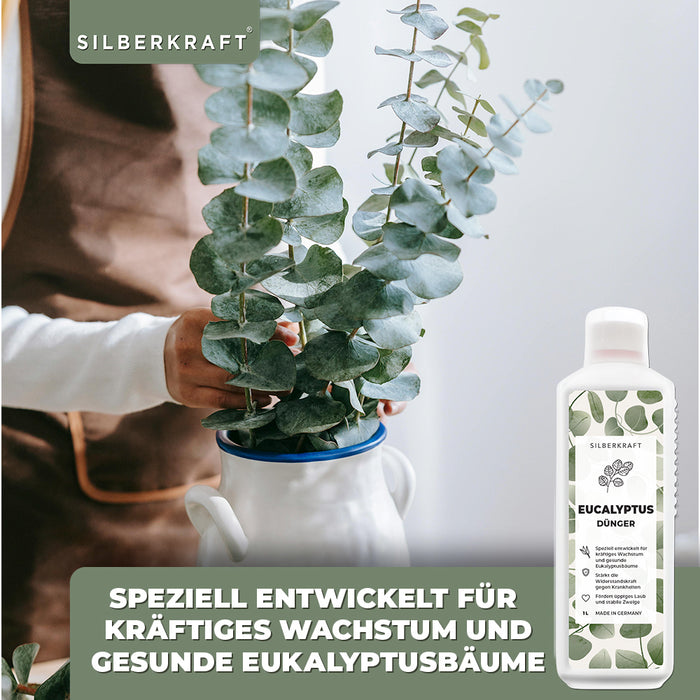 Eukalyptus Dünger - Mineralischer NPK Flüssigdünger mit Stickstoff - Dünger für Eukalyptus - Eukalyptusbaum düngen - Silberkraft
