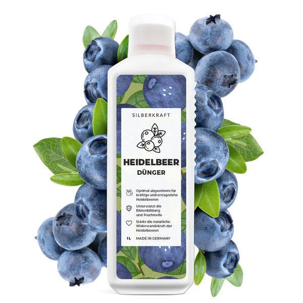 Blauwe bessenmest - minerale NPK vloeibare meststof met stikstof - meststof voor blauwe bessen - blauwe bessenmest - bessenmest - Silberkraft