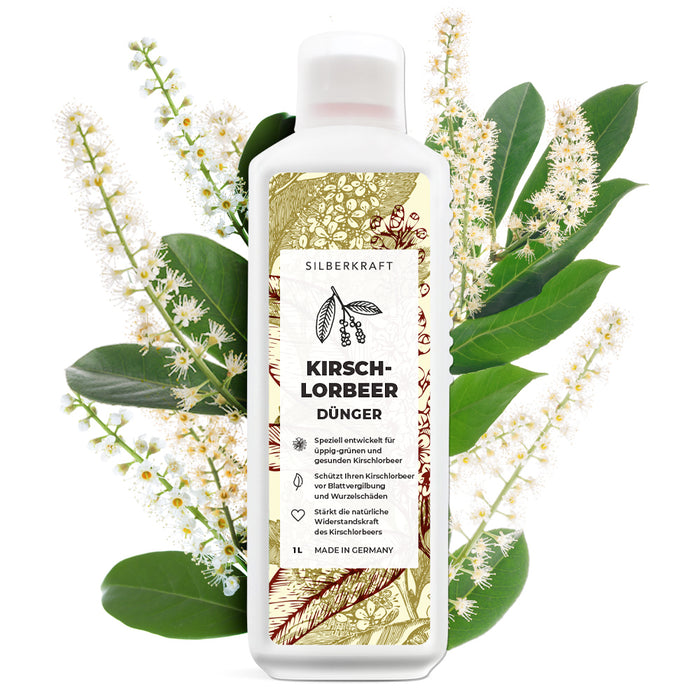 Kirschlorbeer Dünger - Mineralischer NPK Flüssigdünger mit Stickstoff - Dünger für Kirschlorbeer - Lorbeer Dünger - Silberkraft