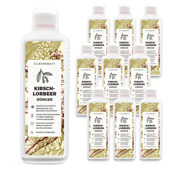 Kirschlorbeer Dünger - Mineralischer NPK Flüssigdünger mit Stickstoff - Dünger für Kirschlorbeer - Lorbeer Dünger - Silberkraft
