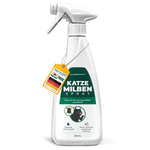 Meerdere weergaven van de Silberkraft mijtenspuitfles om het product vanuit verschillende perspectieven te laten zien.