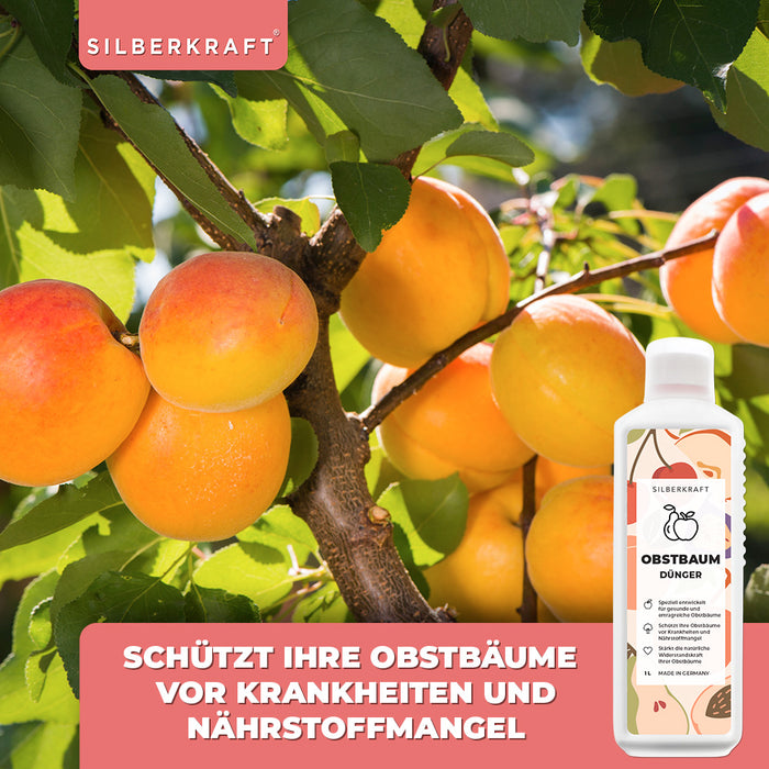 Obstbaumdünger - Mineralischer NPK Flüssigdünger mit Stickstoff - Dünger für Obstbäume - Apfelbäume und Kirschbäume düngen - Silberkraft