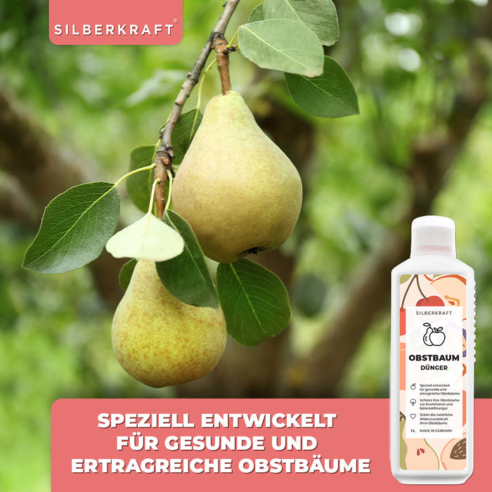 Obstbaumdünger - Mineralischer NPK Flüssigdünger mit Stickstoff - Dünger für Obstbäume - Apfelbäume und Kirschbäume düngen - Silberkraft