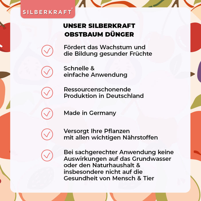 Obstbaumdünger - Mineralischer NPK Flüssigdünger mit Stickstoff - Dünger für Obstbäume - Apfelbäume und Kirschbäume düngen - Silberkraft