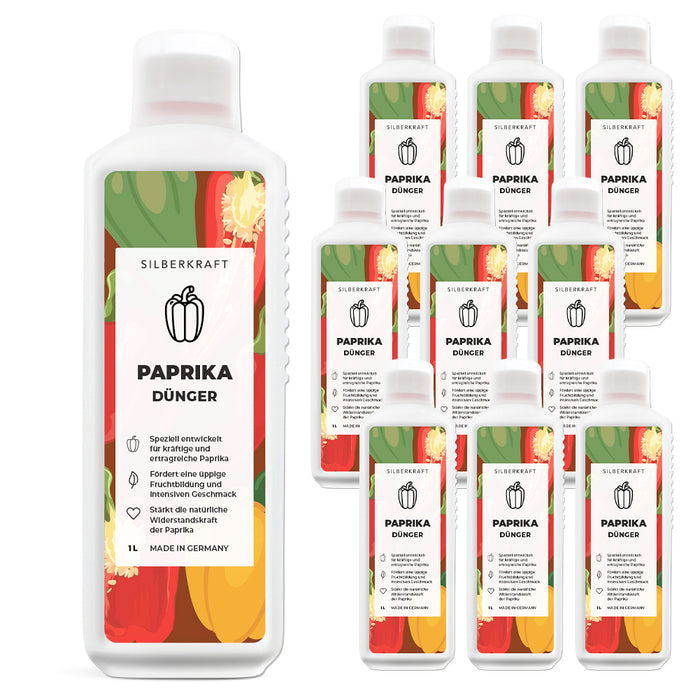 Paprika Dünger - Mineralischer NPK Flüssigdünger mit Stickstoff - Dünger für Paprika - Tomatendünger - Silberkraft