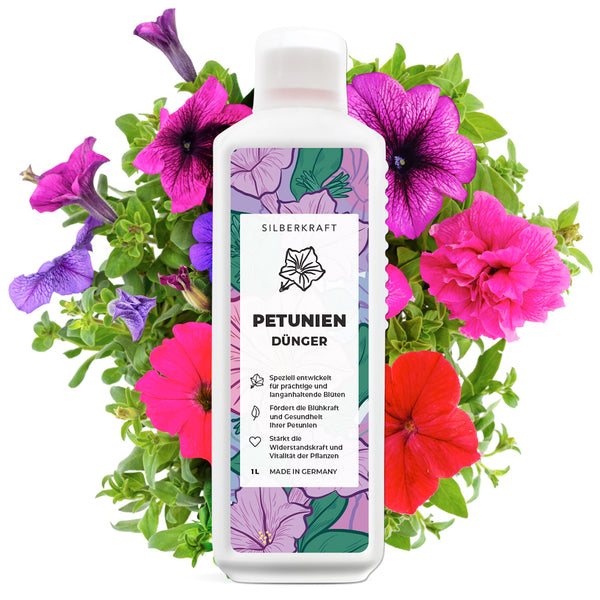 Petuniameststof - minerale NPK vloeibare meststof met stikstof - meststof voor petunia's - magische belmeststof - bloemenmeststof - Silberkraft