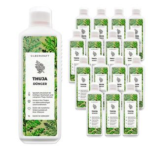 Thuja Dünger - Mineralischer NPK Flüssigdünger mit Stickstoff - Dünger für Thuja-Hecken - Koniferen Dünger - Silberkraft