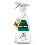 Silberkraft wespenspray 500 ml - voorkant van de spuitfles van gerecycled plastic met onmiddellijke en langdurige werking tegen wespen.